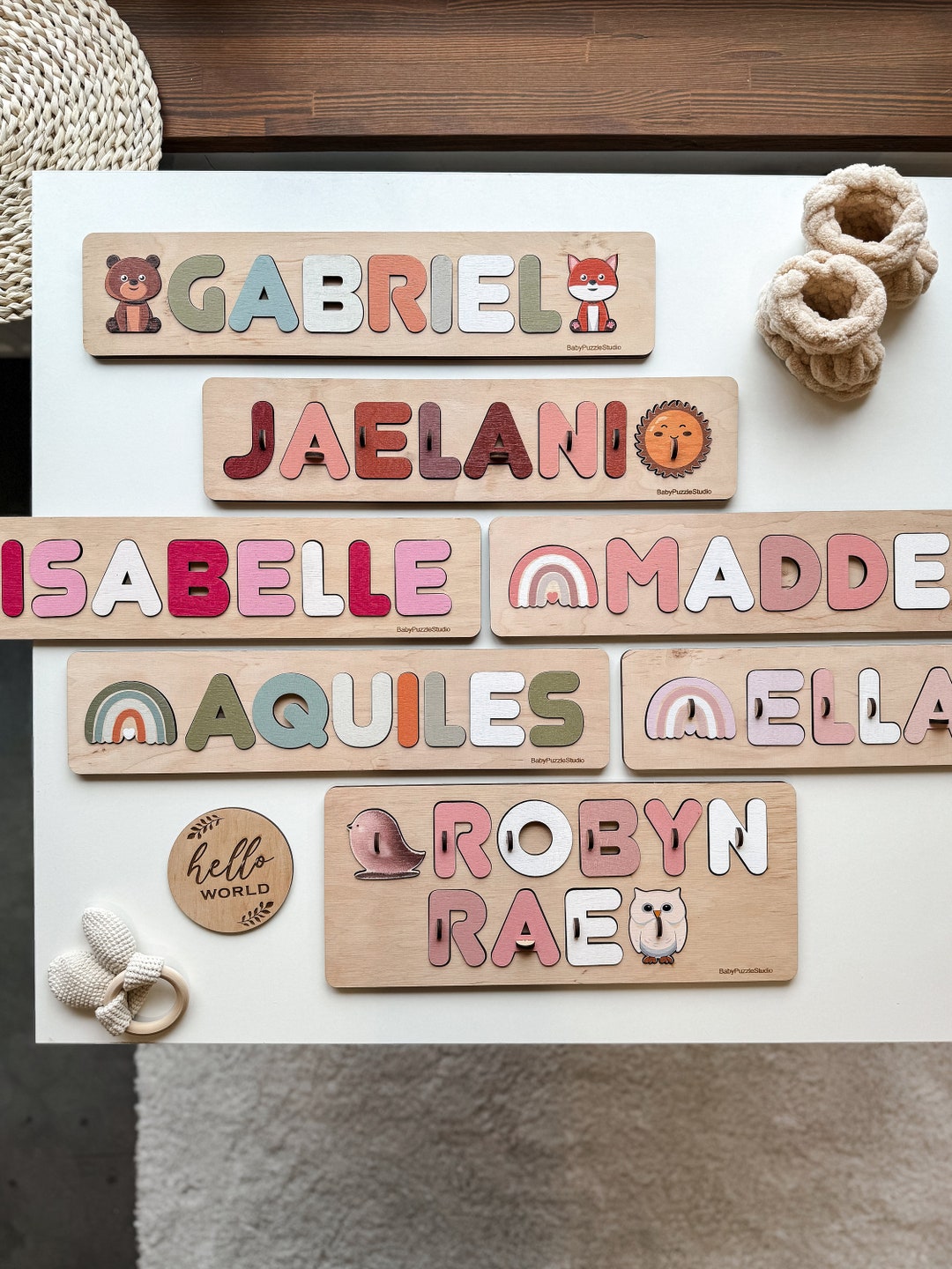 Baby Name Puzzle, Wooden Toys, Nursery Boy Decor, Christmas Baby Gift ...