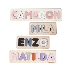 Personalized Name Puzzle, Newborn Baby Shower Easter Gift, 1st Birthday Kid Gift, Pastel Jigsaw Puzzles for Toddlers, Nursery Decor
