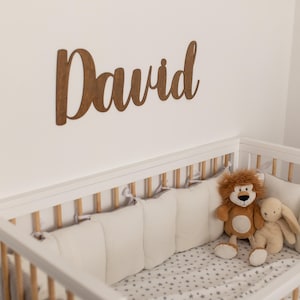 Letrero de madera con nombre personalizado para decoración de pared de guardería, baby shower, regalo de Pascua, letrero con nombre de familia, letras personalizadas para niña o niño
