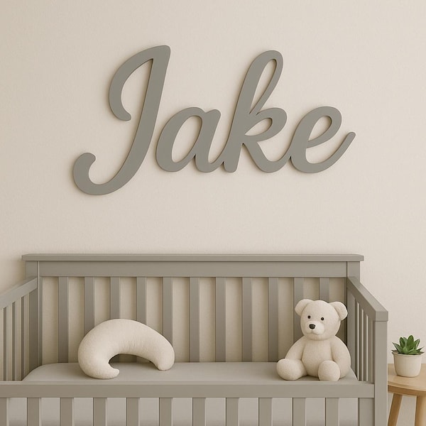 Personalized Nursery Decor - Custom Wooden Name Sign 8"- 35" WIDE - Kids Room Decor, Baby Shower Gift - Gender Neutral For Baby Girl or Boy