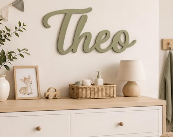 Personalized Wooden Name Sign 8"- 35" WIDE Baby Girl Nursery Wall Decor - Custom Kids Room Decor Baby Shower Gift for Boys Wood Name Plaque