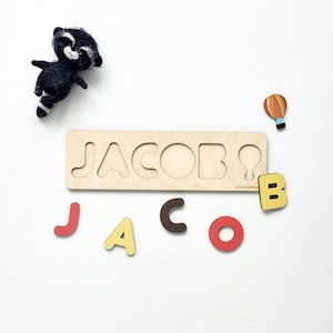 Personaliseer decorcadeaus voor kinderen, houten persoonlijke puzzel Montessori speelgoed voor kinderen, cadeau voor kinderkamer decor voor jongens en meisjes afbeelding 6