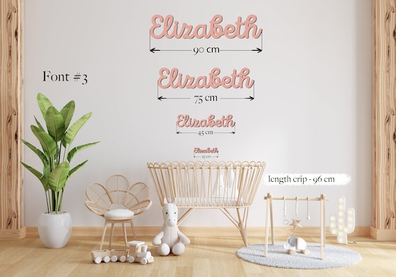 Targa Nome Personalizzata In Legno Per Bambini - Decorazione Camera, Fino A 96cm - Foto 11