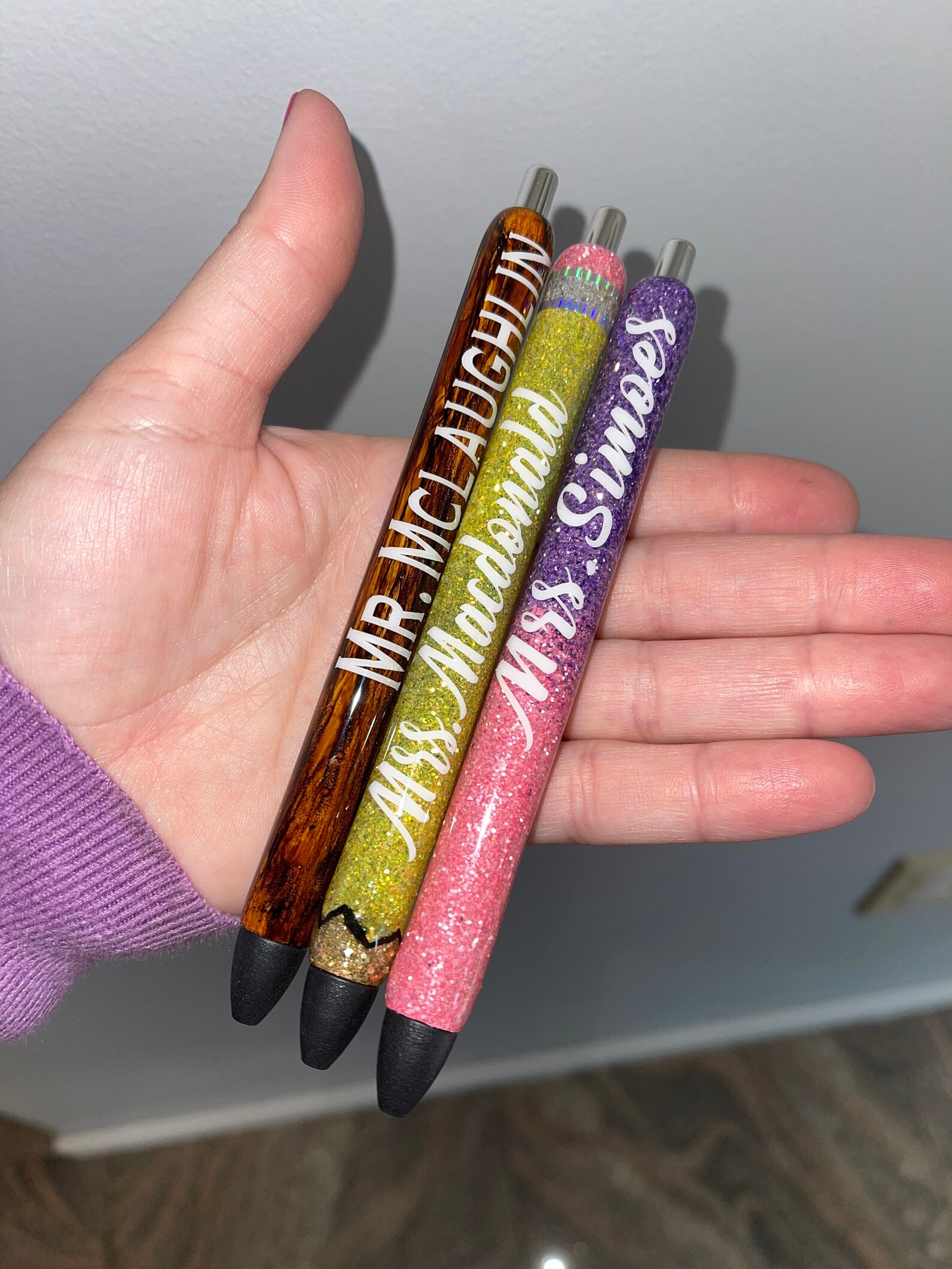 Teacher Glitter Pencil Pen Etsy