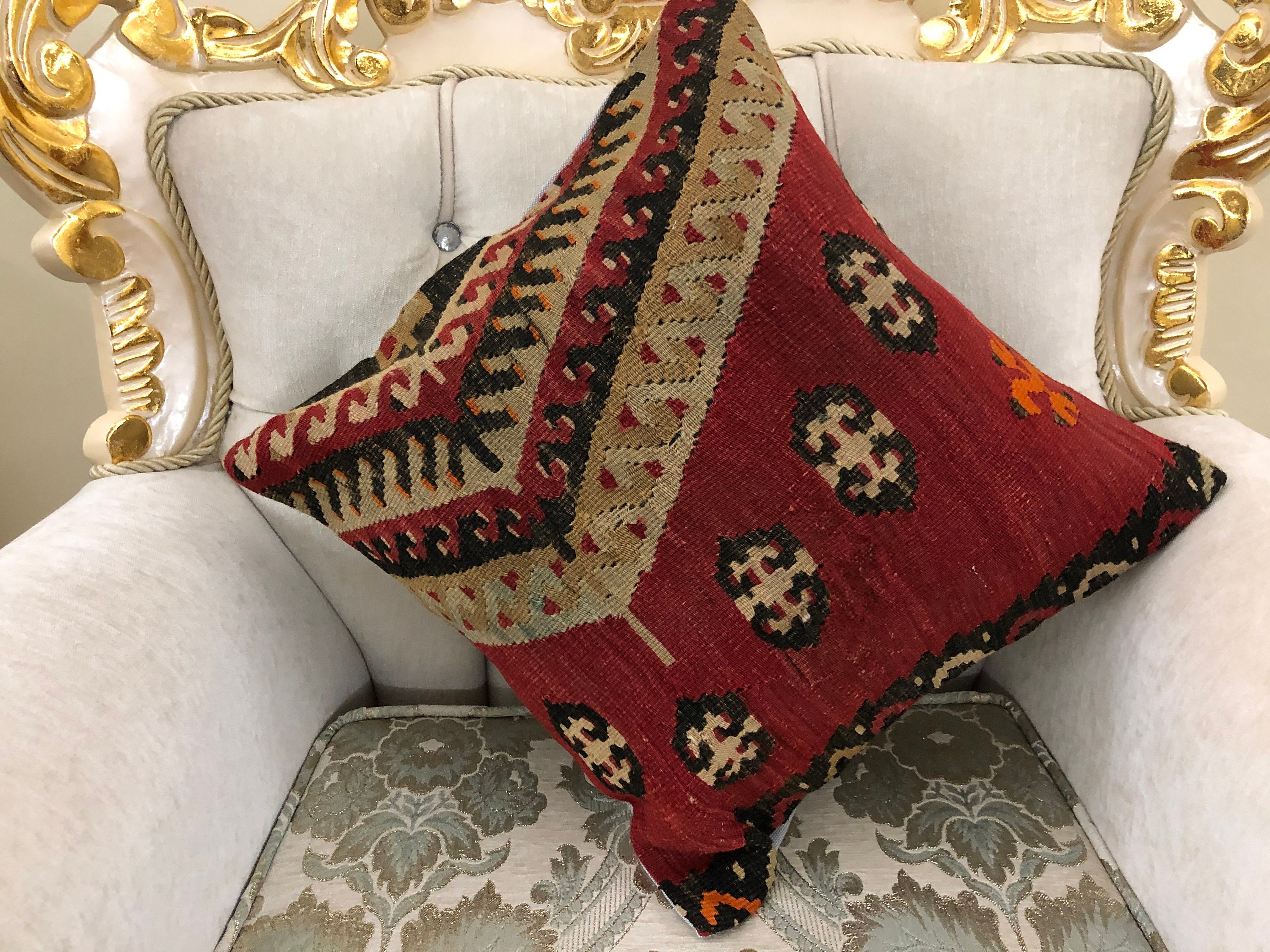 Turkish Rug Pillow Cover Home Decor Etsy UK