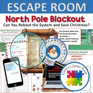 North Pole Blackout - Jeu d'évasion de Noël | Jeu des Fêtes à imprimer pour adolescents et adultes