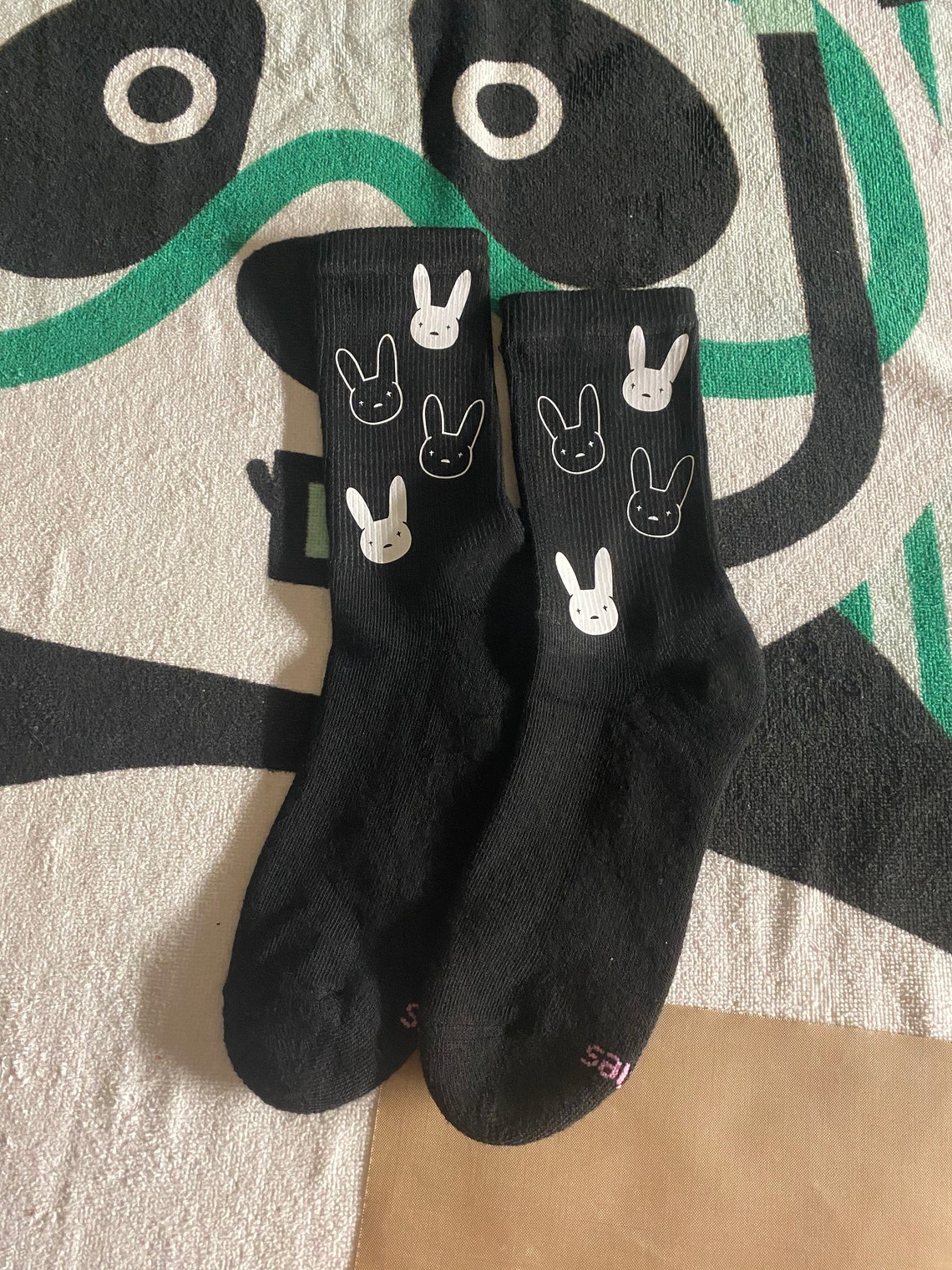 Glow in the dark Bad Bunny Socks | Etsy