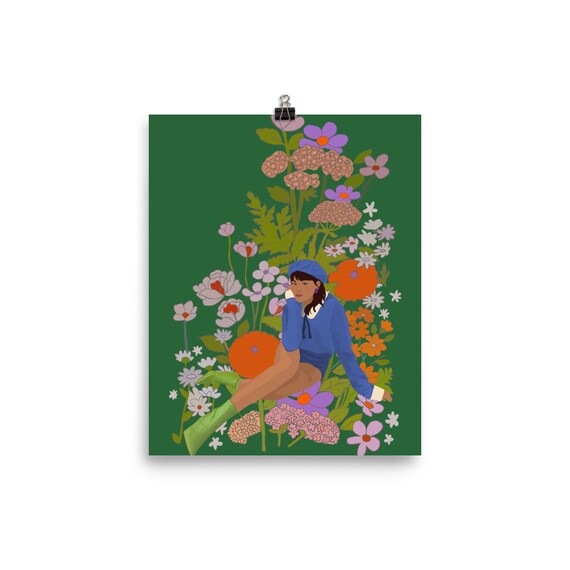 Retro Parisian Girl Wearing Miu Miu In A Bed Of Flowers Etsy