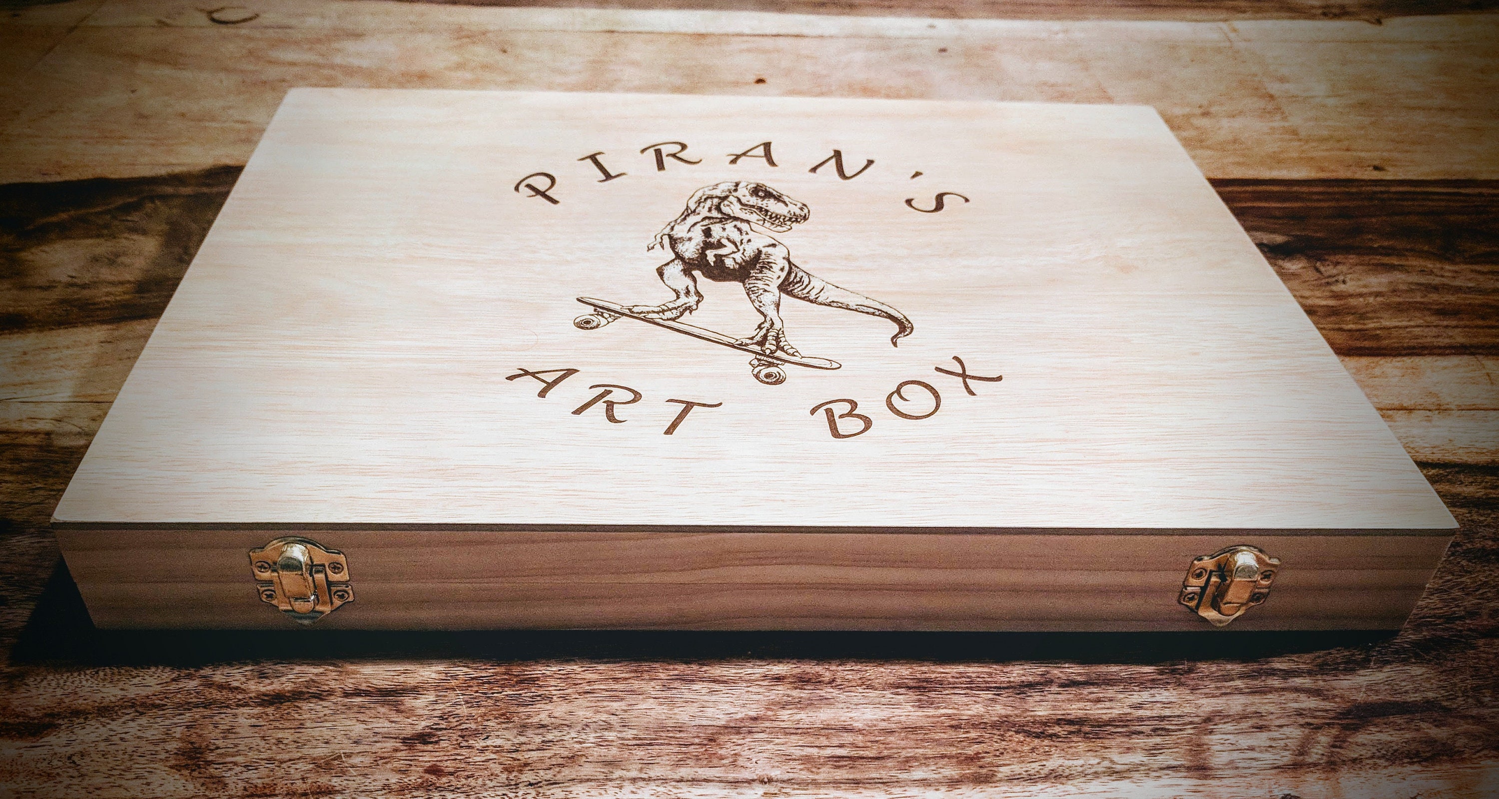 Personalised Engraved Wood Art Box. 75 pieces. Unicorn or Etsy