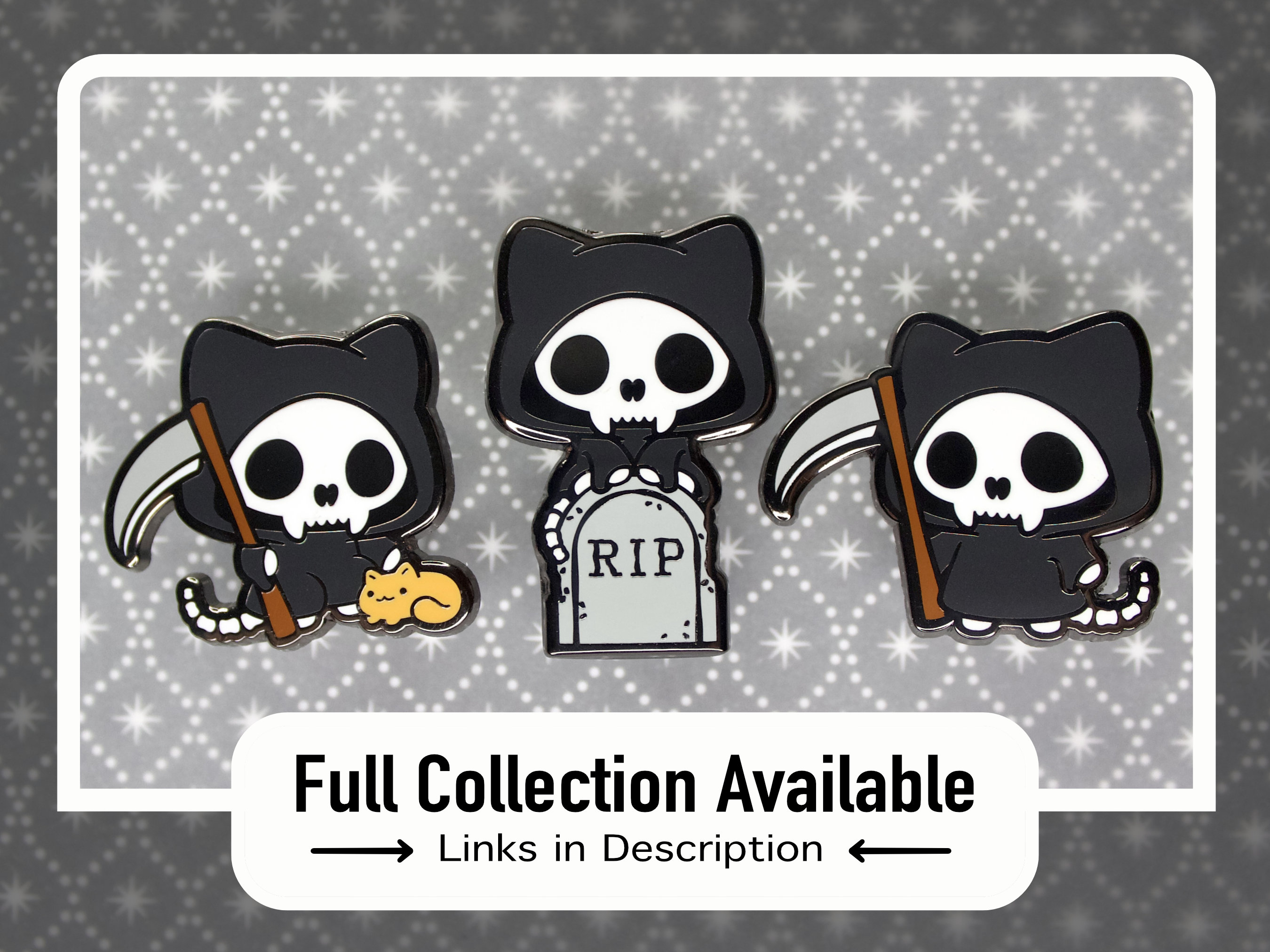 Cat Grim Reaper Enamel Pin Grim Reaper Holding Scythe Cat Etsy