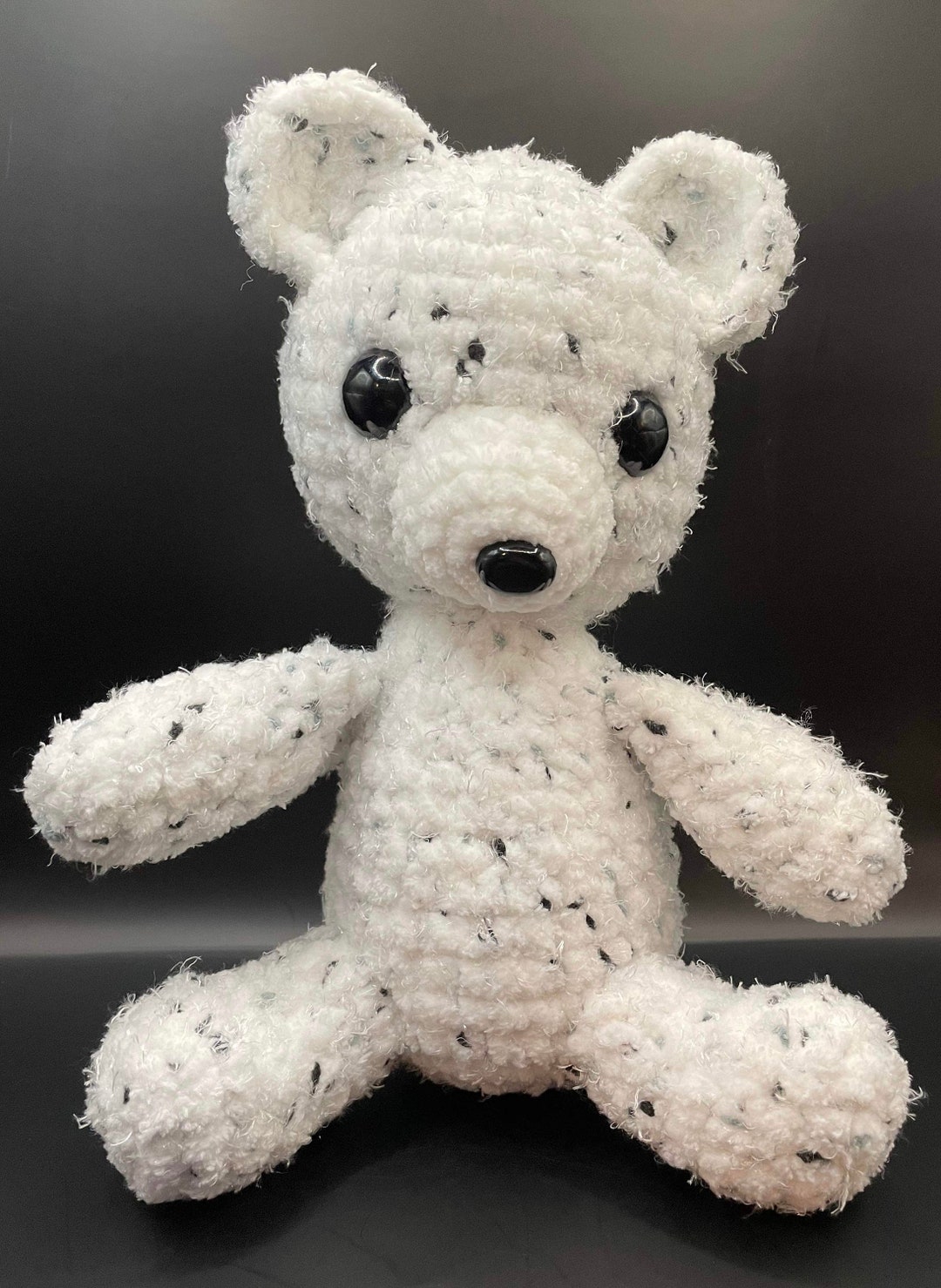 White and Black Teddy Bear - Etsy