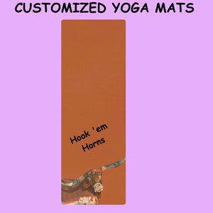LONGHORN Personalized Non-Slip YOGA MAT -Yoga Mat No Slip Workout Mat Kid Yoga Mat Pilates Mat Custom Exercise Mat Valentines Day Gift Name