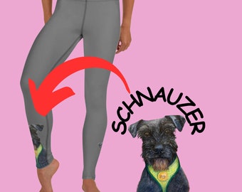 SCHNAUZER Leggings for Women Leggings Athleisure Women Activewear Women Grey Leggings Gym Workout Women Running Leggings Yoga Pant Pilates