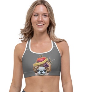 POMERANIAN Sports Bra Racerback Bra Sports Bralette Activewear Bra Gym Clothes Athleisure Yoga Bra Running Bra Support Bra Athletic Bra