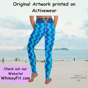 BUNNY Women Leggings, Women Yoga Pants, Pilates Leggings Athleisure Activewear Women Blue Leggings Gym Workout Women Wear, Running Leggings