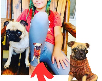 PUG Leggings Girls Leggings Preteen Teen Leggings Girls Dancewear for Girls Dog Leggings Gymnastics Gym Leggings Pug Clothes Back to School