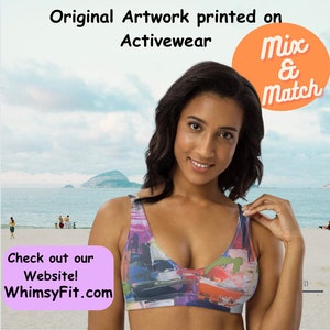Mix & Match Bikini Top Bottoms  Rash Guards Colorful Swimsuit Beach Vacation SPF Women Swimwear Women Bathing Suit Top Bright Women Bikini