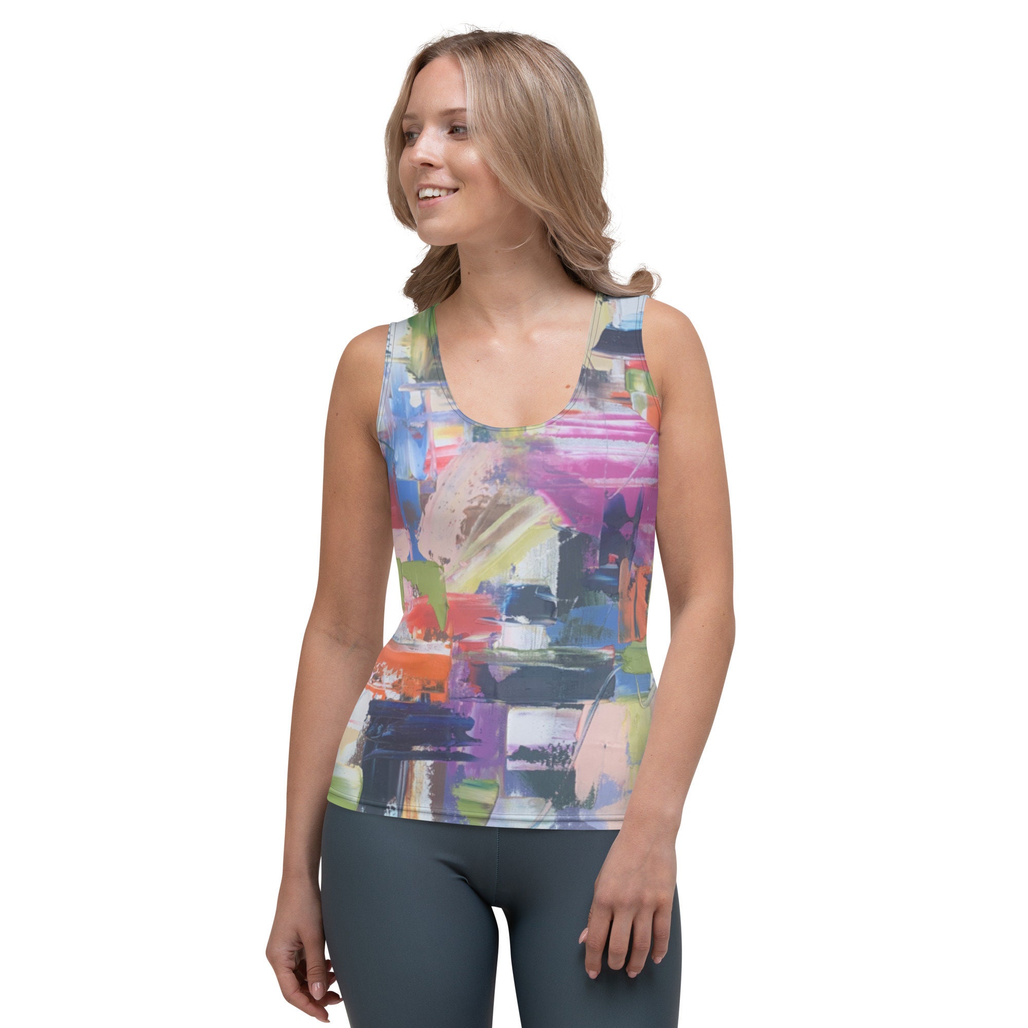 Colorful, Abstract 3D Tank Top