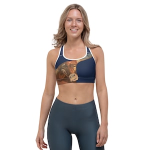 LONGHORN Sports Bra Racerback Bra Sports Bralette Activewear NAVY Bra Gym Clothes Athleisure Yoga Bra Running Bra Support Bra Athletic Bra