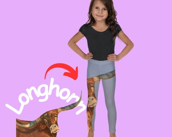 LONGHORN on Little Girl Leggings Toddler Tights Back to School Clothes Legging Gymnastics Legging Toddler Leggings Dance Baby Tights Girl