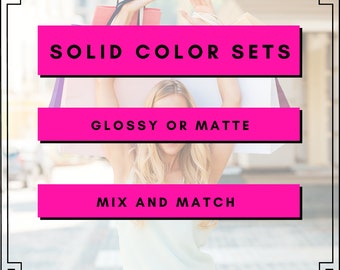 SOLID COLOR NAILS - Gel Polish - Matte or Glossy - Mix and Match - Press On Nails