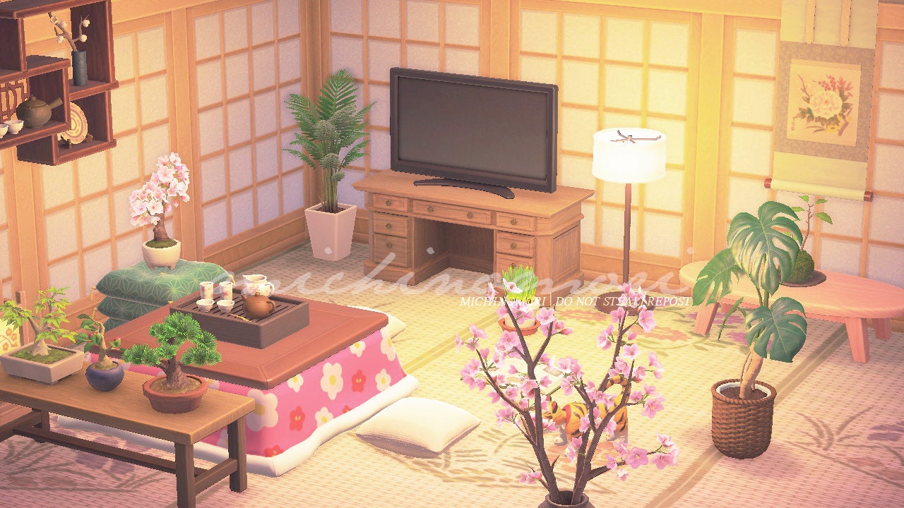 ACNH Cute Japanese Living Room Furniture Room Design Animal Etsy