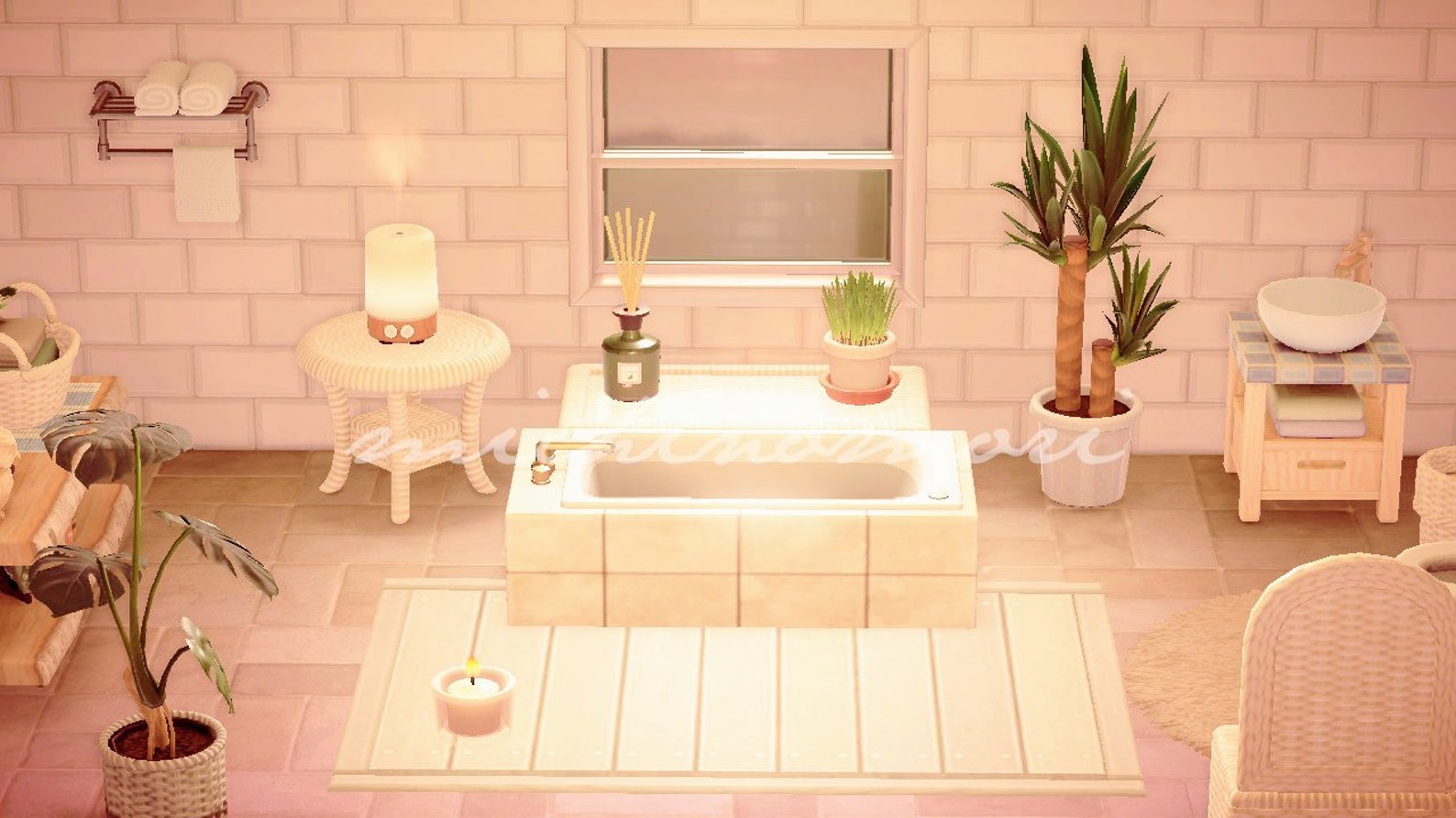 ACNH White Cozy Bathroom Design Animal Crossing Etsy