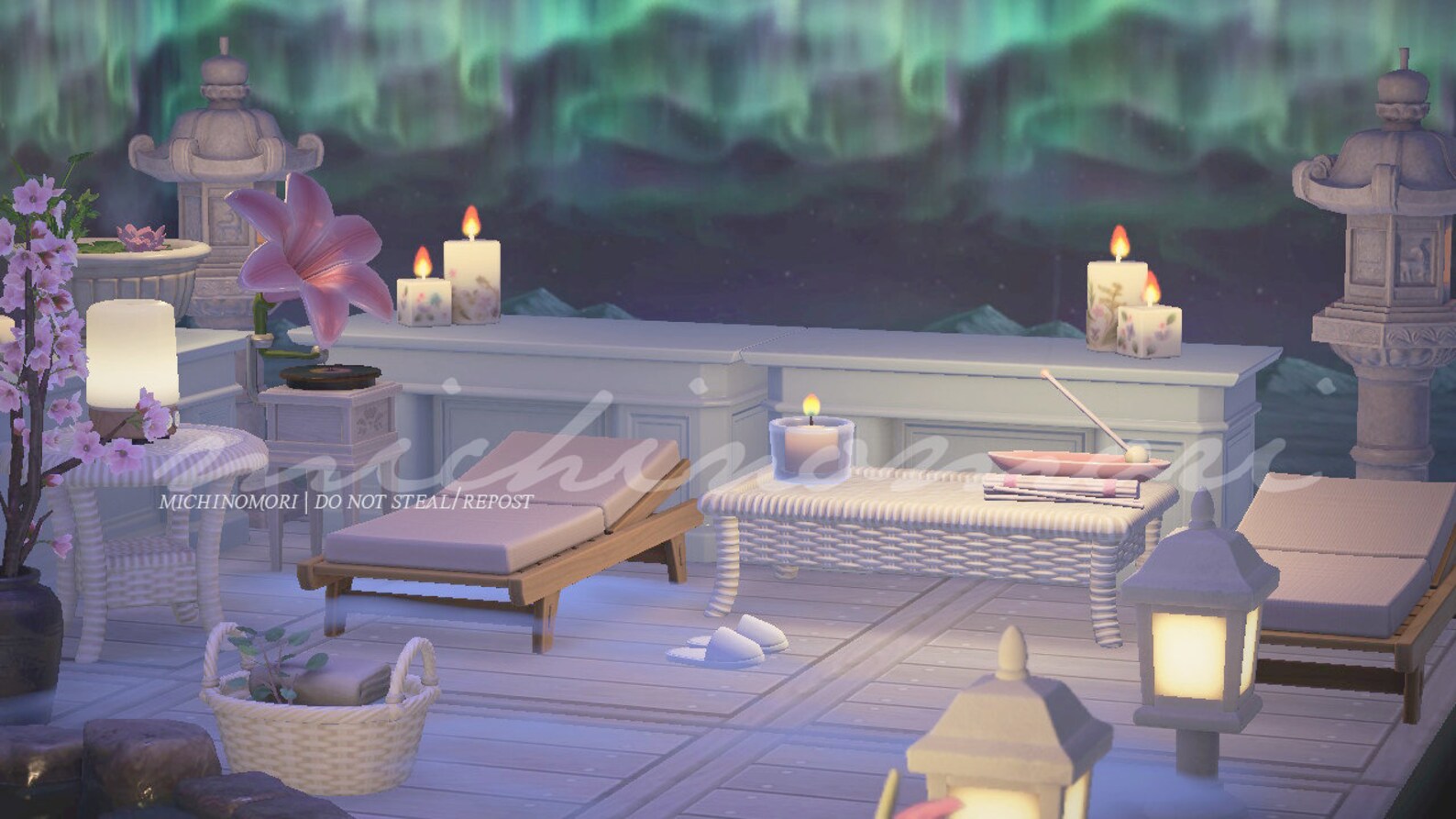 ACNH Relaxing Rooftop Spa Furniture Room Design Animal Etsy