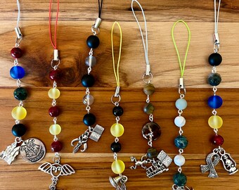 HP, Magical Wizard, Boy Wizard, Magical School, Express Train, Phone Charm, Accessory, Cell Phone Accessory, Beaded Charms, Gift for Them