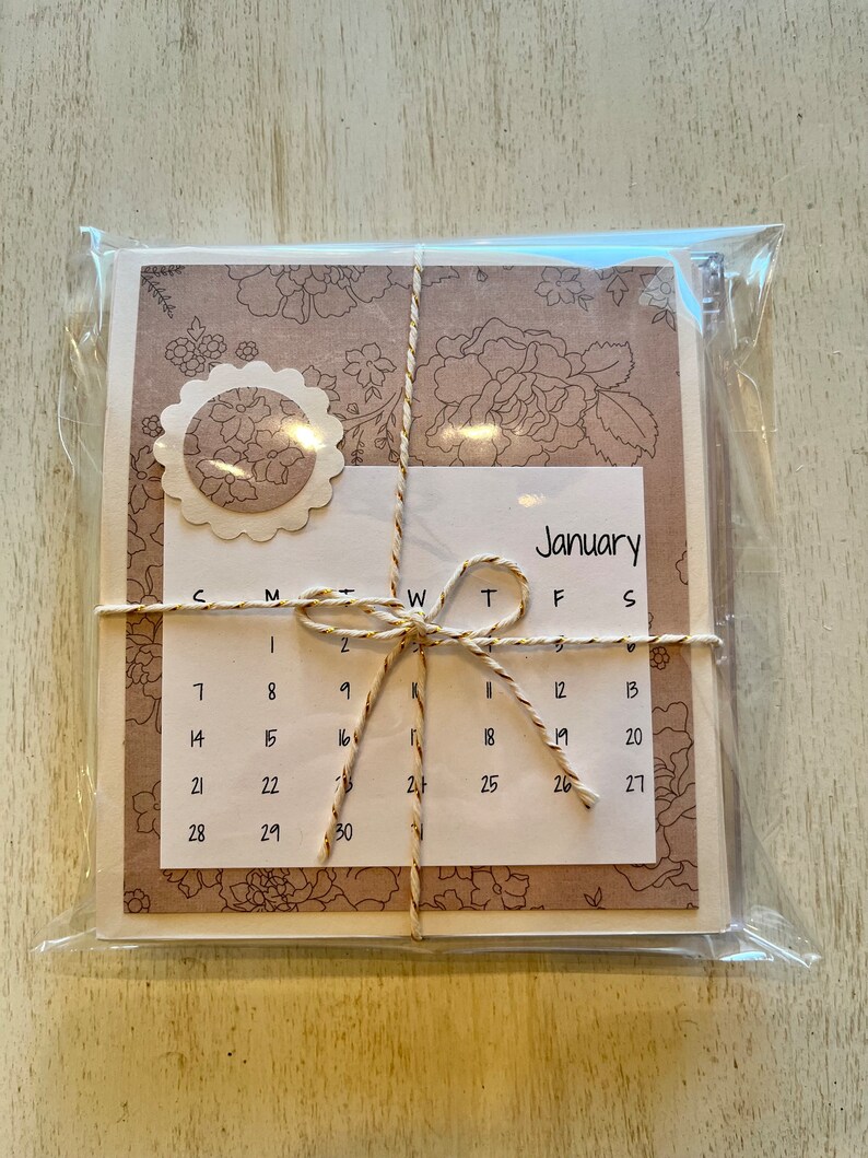 Bright Blues, Calendar 2024, Desk Calendar, Handmade, Scrapbook