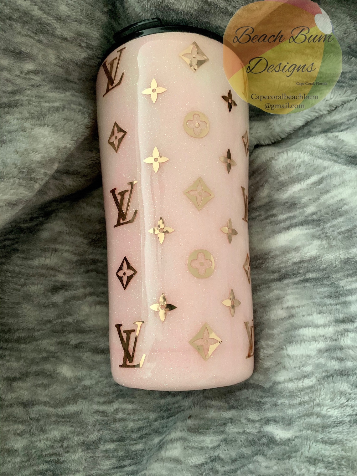 Sleepy Mama Co. - Glitter Louis Vuitton Tumbler 😍 Custom colors