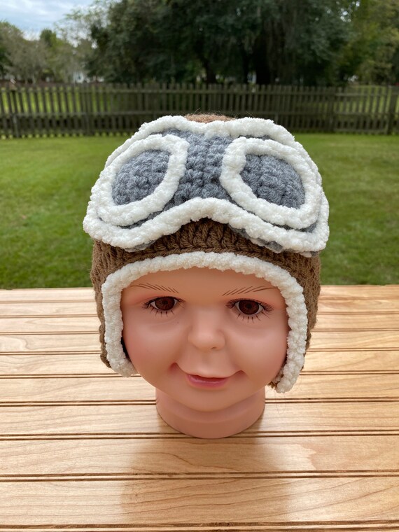 Crochet Aviator Style Winter Hat/soft 