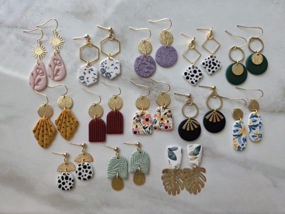 SMALL EARRINGS | Clay Earrings | Handmade | Hypoallergenic | Lightweight | Gift