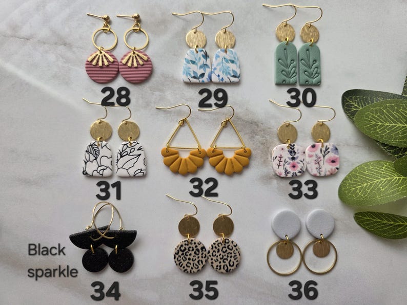 SMALL EARRINGS | Clay Earrings | Handmade | Hypoallergenic | Lightweight | Gift image 5