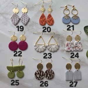 SMALL EARRINGS | Clay Earrings | Handmade | Hypoallergenic | Lightweight | Gift image 4