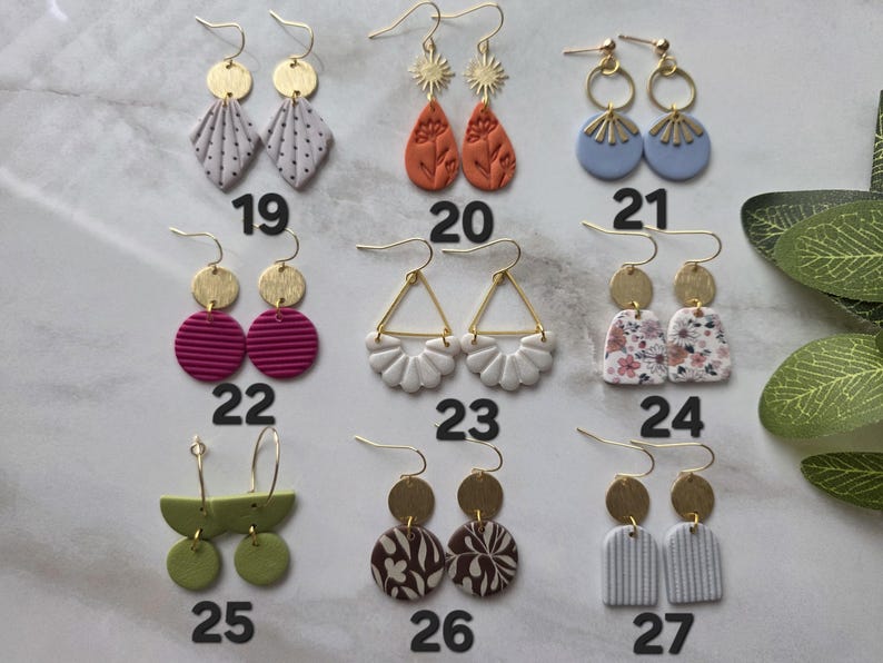 SMALL EARRINGS | Clay Earrings | Handmade | Hypoallergenic | Lightweight | Gift image 4