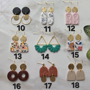 SMALL EARRINGS | Clay Earrings | Handmade | Hypoallergenic | Lightweight | Gift image 3