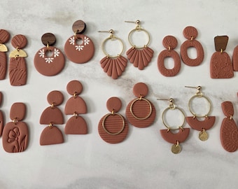 CLAY EARRINGS | Terra Cotta Collection | Small Earring | Handmade | Hypoallergenic | Lightweight | Gift