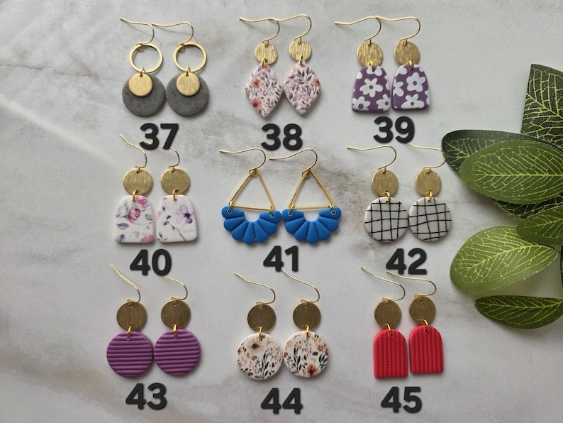 SMALL EARRINGS | Clay Earrings | Handmade | Hypoallergenic | Lightweight | Gift image 6