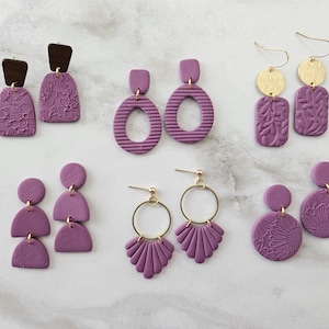 CLAY EARRINGS | Mauve Collection | Small Earring | Handmade | Hypoallergenic | Lightweight | Gift
