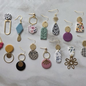 SMALL EARRINGS | Clay Earrings | Handmade | Hypoallergenic | Lightweight | Gift image 1