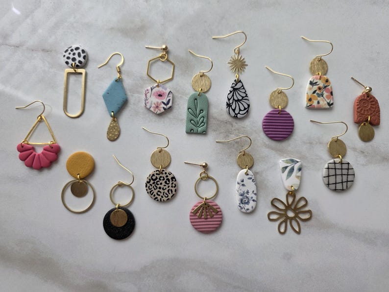 SMALL EARRINGS | Clay Earrings | Handmade | Hypoallergenic | Lightweight | Gift image 1