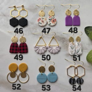 SMALL EARRINGS | Clay Earrings | Handmade | Hypoallergenic | Lightweight | Gift image 7
