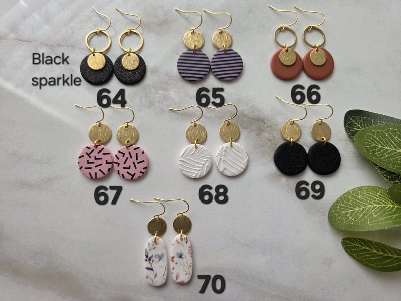 SMALL EARRINGS | Clay Earrings | Handmade | Hypoallergenic | Lightweight | Gift image 9