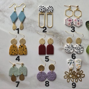 SMALL EARRINGS | Clay Earrings | Handmade | Hypoallergenic | Lightweight | Gift image 2