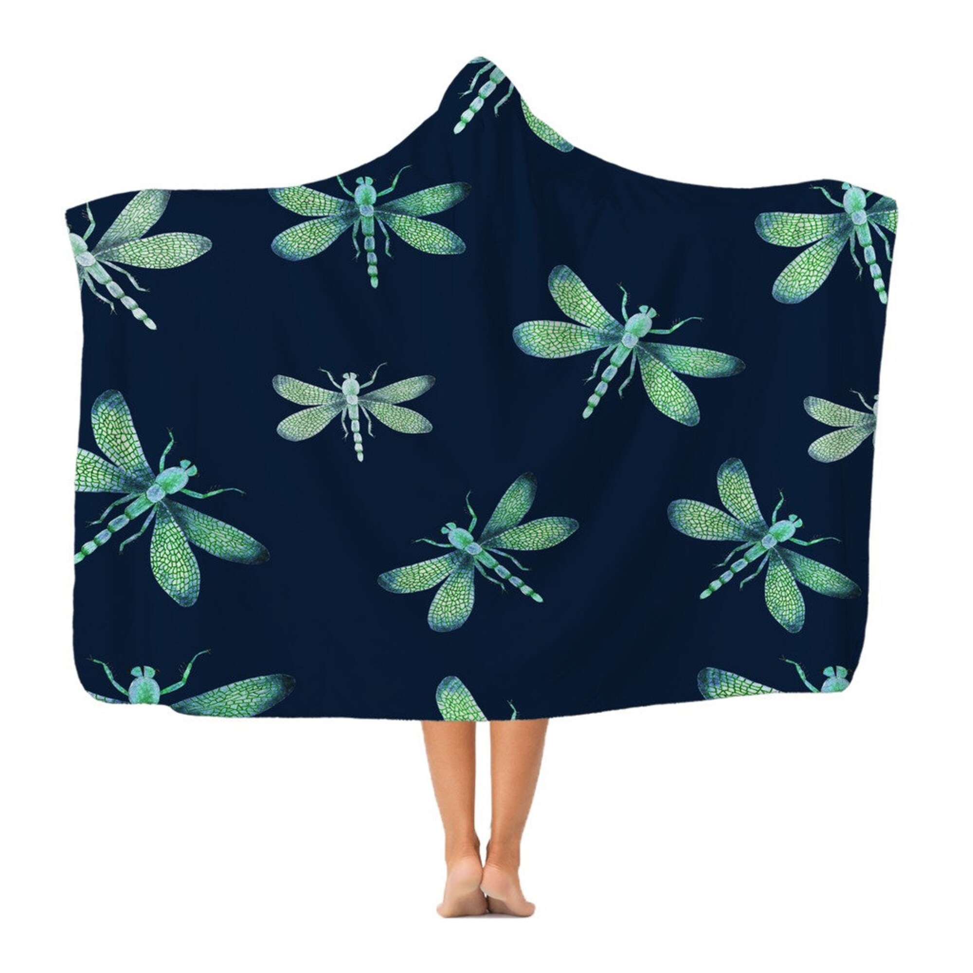 Discover Dragonfly print Premium Adult Hooded Blanket