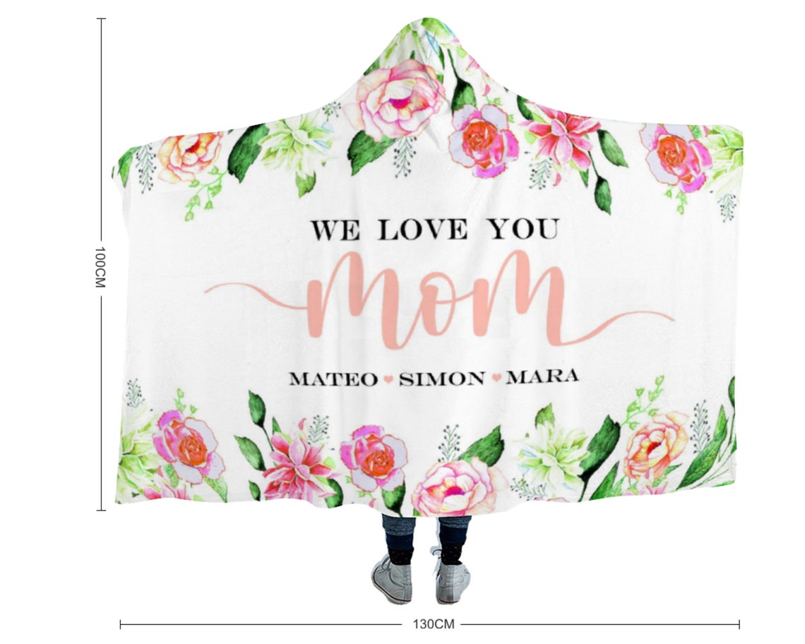 Mother's Day Blanket Personalized Hooded Blanket Etsy