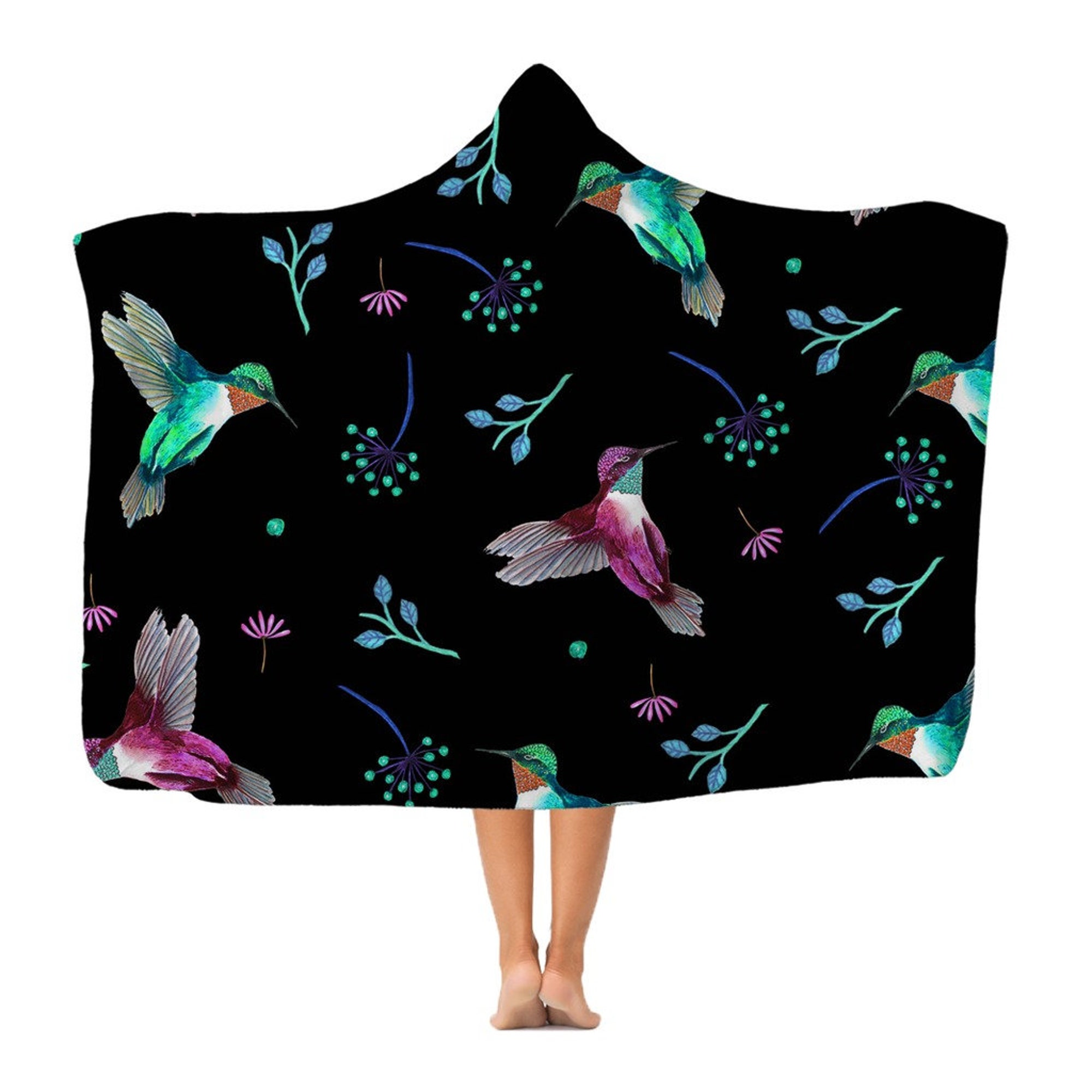 Hummingbird hooded blanket