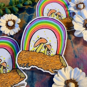 Rainbow Mushrooms Vinyl Sticker