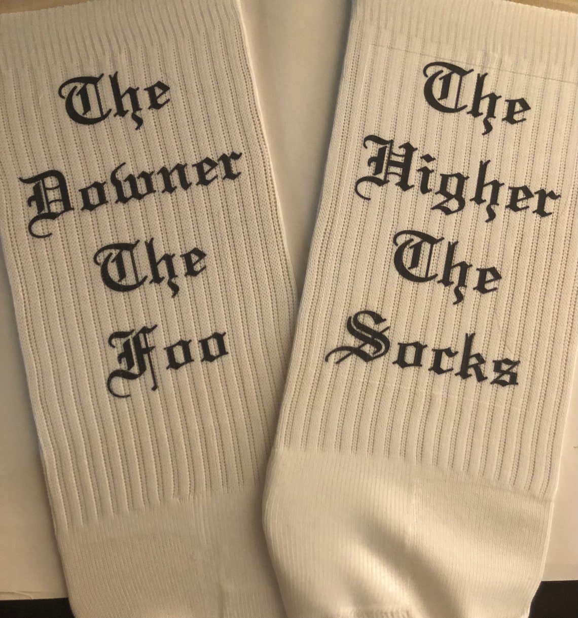 The higher the socks the downer the foo socks with mask Etsy